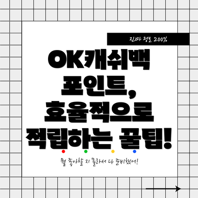OK캐쉬백 포인트, 효율적으로 적립하는 꿀팁!