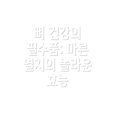 뼈 건강의 필수품: 마른 멸치의 놀라운 효능