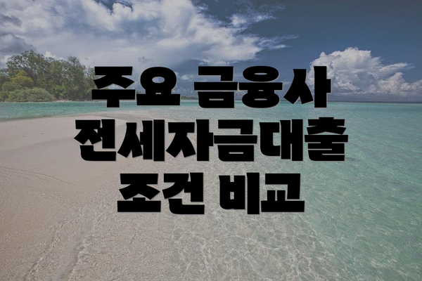 주요 금융사 전세자금대출 조건 비교